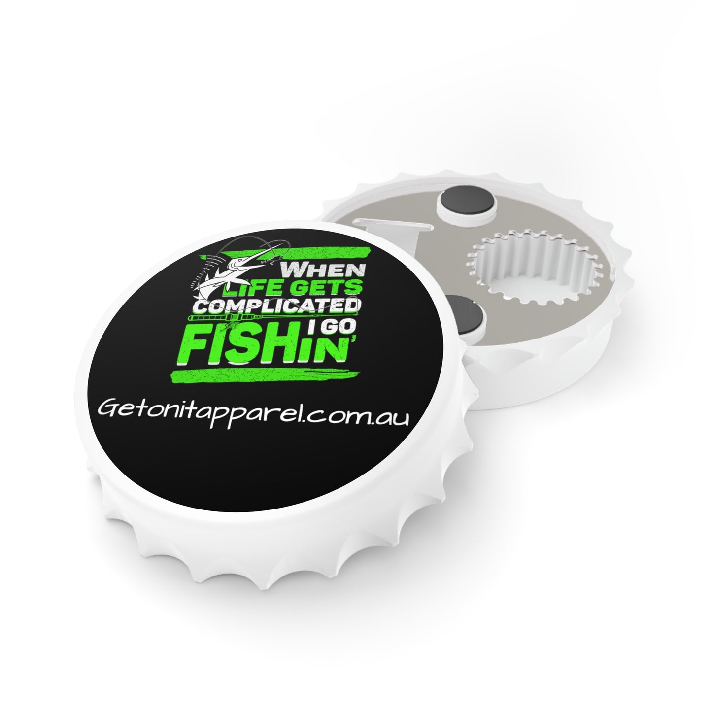Magnetic Bottle Opener - When Life Gets Complicated I Go Fishin