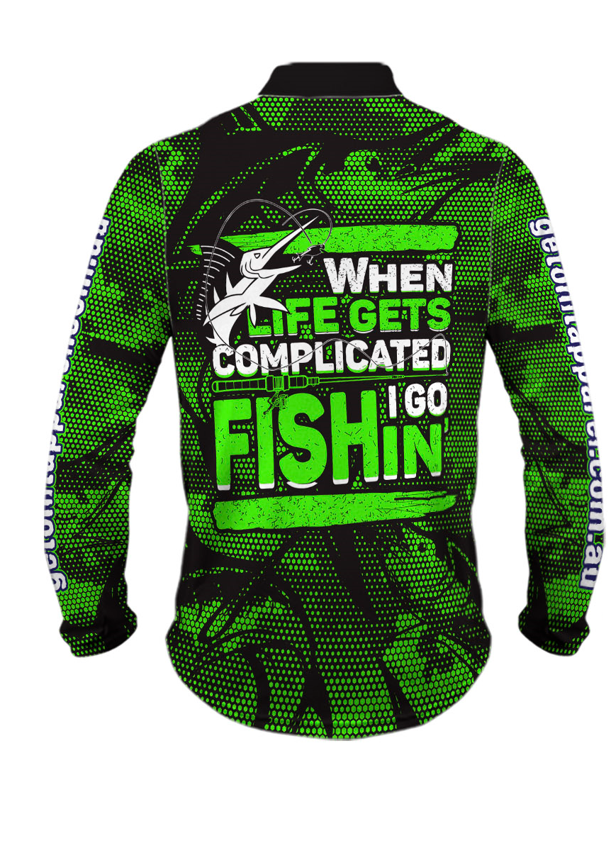 Long Sleeve Fishing Shirt - When Life Gets Complicated I Go