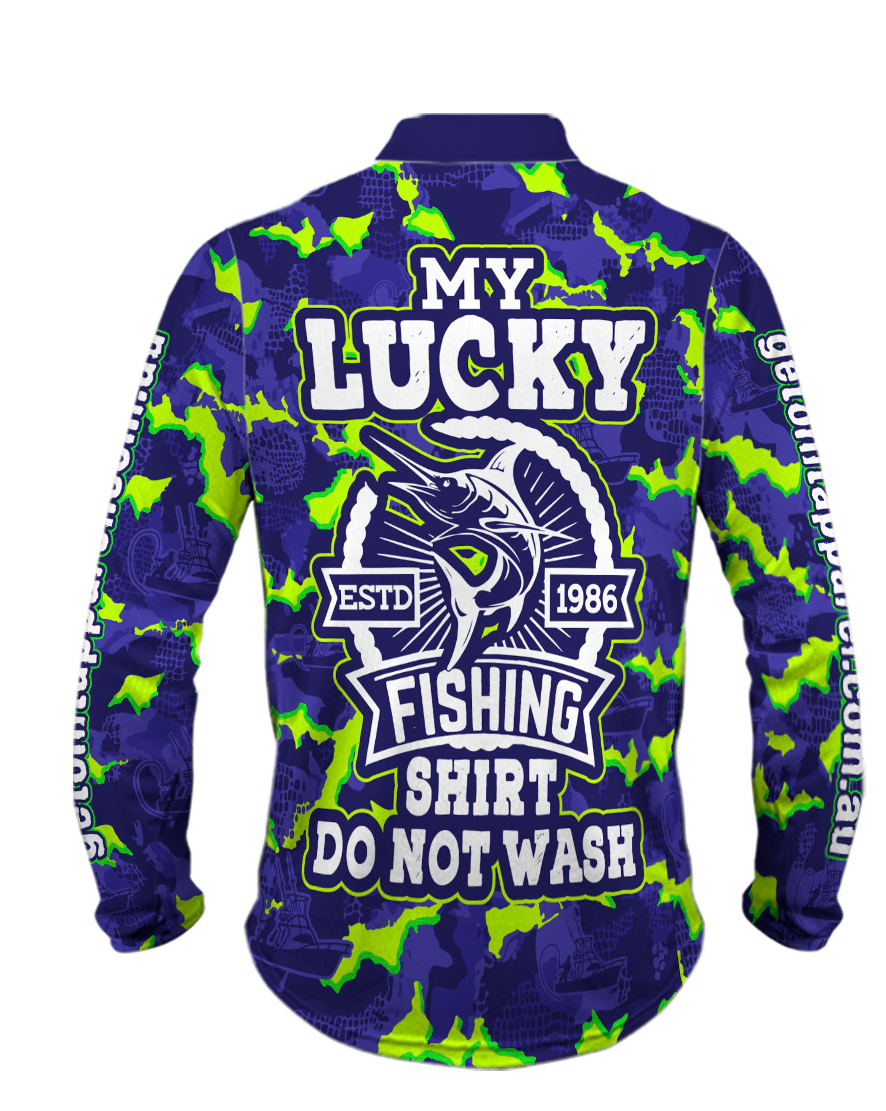 Long Sleeve Fishing Shirt - My Lucky Fishing Shirt Do Not Wash - Get On It  Apparel